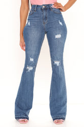Tall Road Tripper Ripped Stretch Flare Jeans - Dark Wash Ins Street